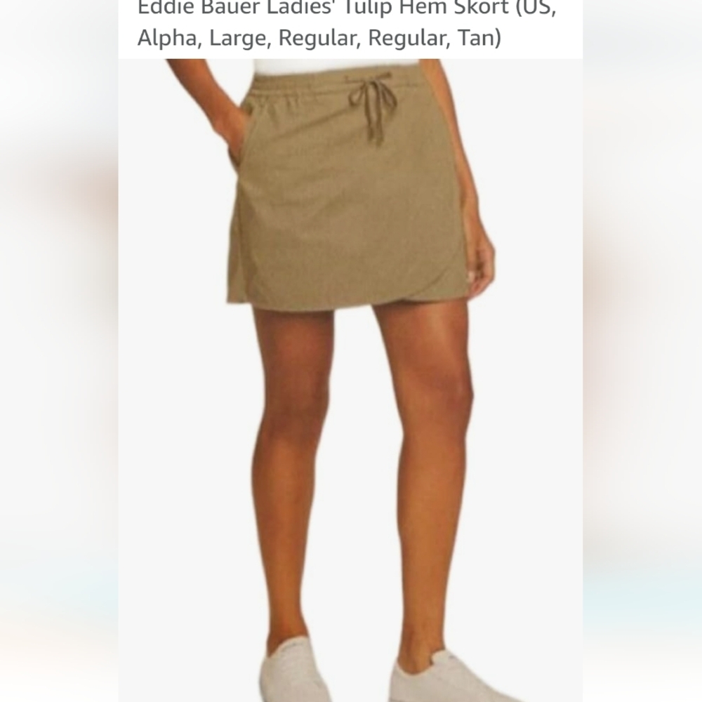 Eddie Bauer Ladies' Tulip Hem Skort ( Medium Tan)